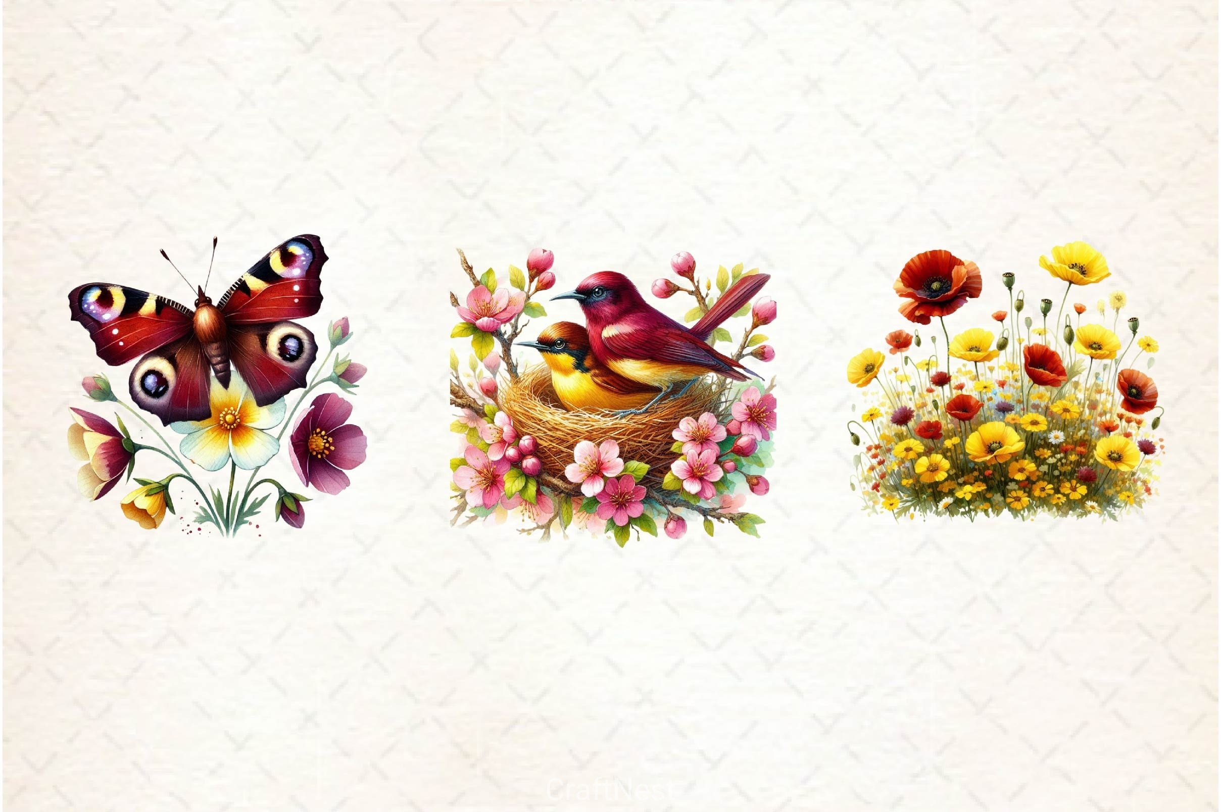 Burgundy Spring Clipart Bundle 2 - CraftNest - Digital Crafting and Art