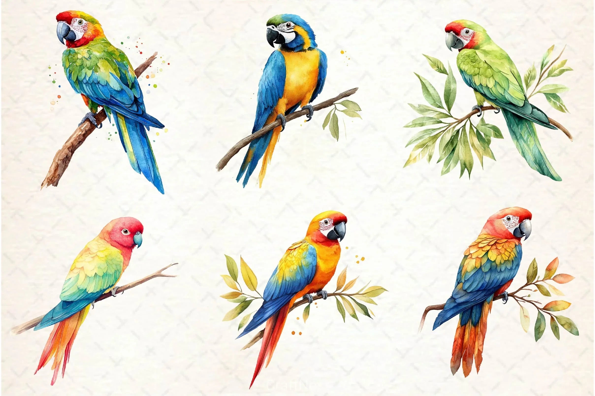 Parrot Clipart Bundle - CraftNest - Digital Crafting and Art
