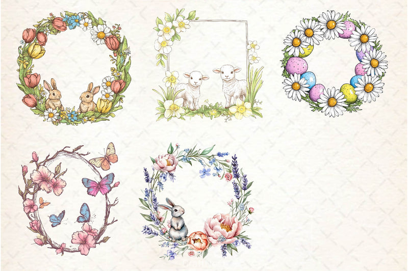 Spring Frames Easter Clipart Bundle - CraftNest - Digital Crafting and Art