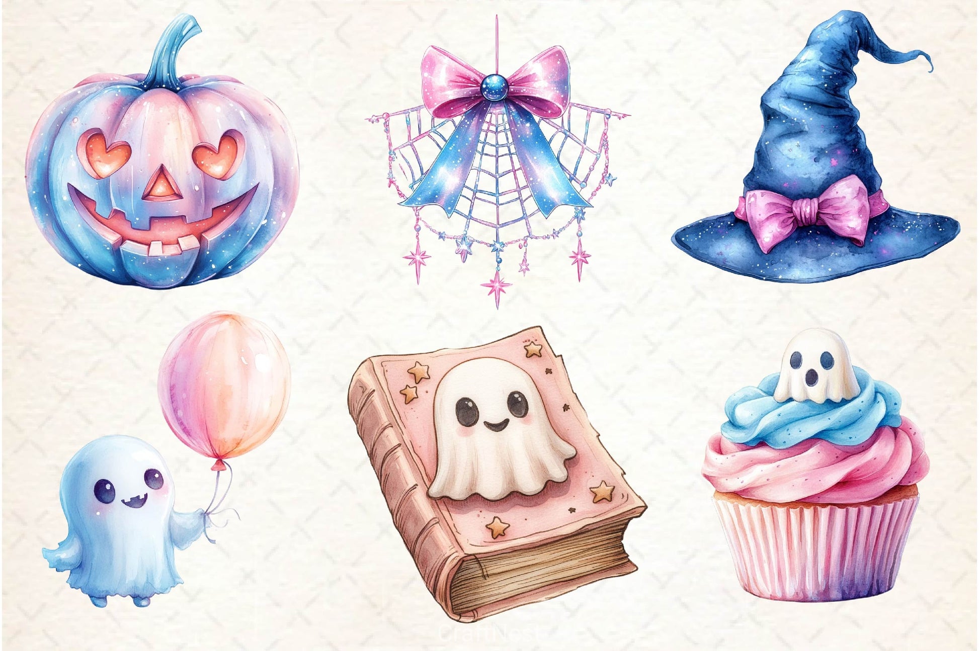 Pastel Halloween Clipart Bundle 5 - CraftNest - Digital Crafting and Art