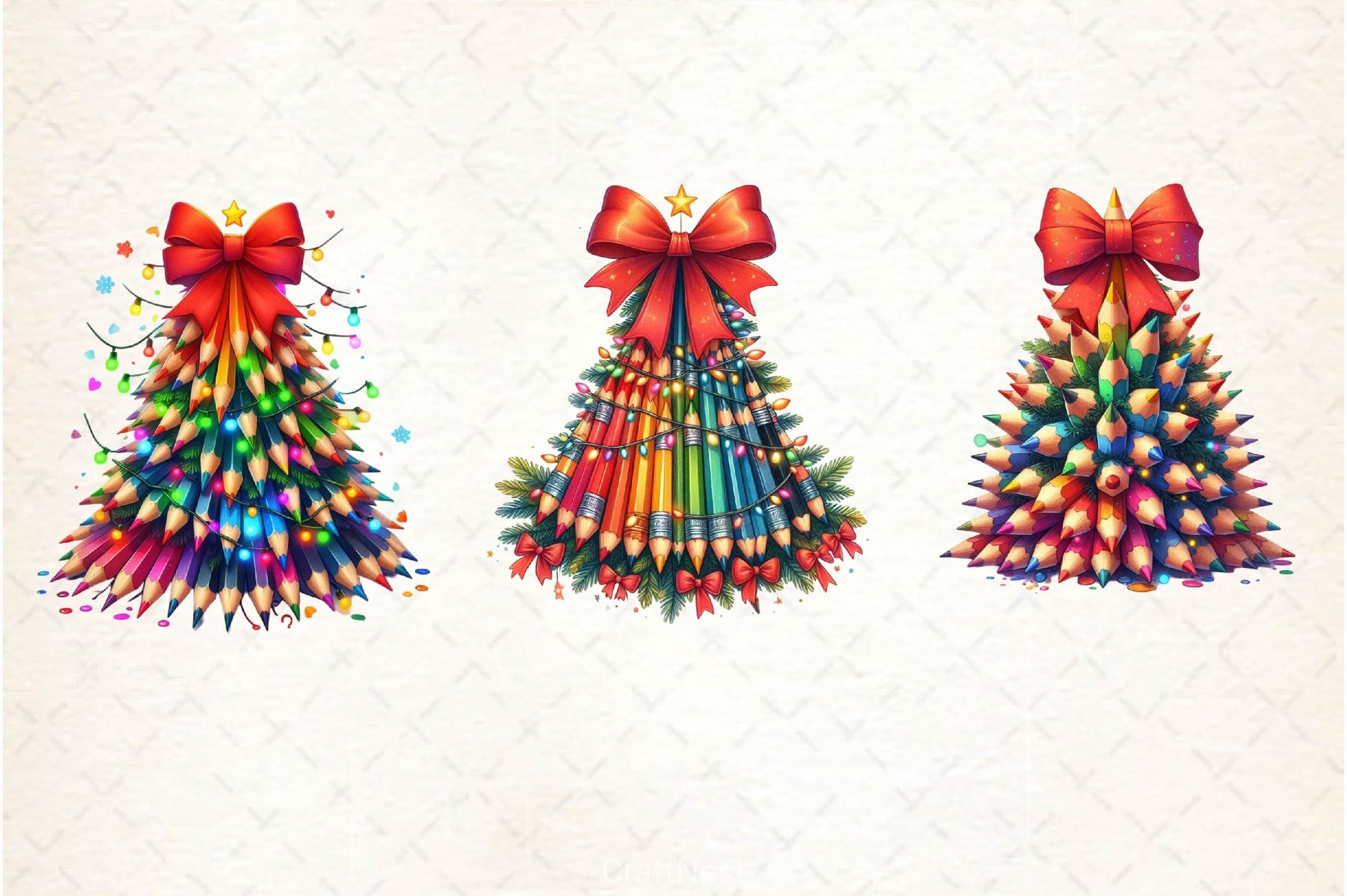 Christmas Pencil Tower Clipart Bundle - CraftNest - Digital Crafting and Art
