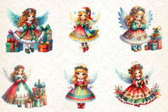 Vintage Christmas Angel Clipart Bundle 2 - CraftNest - Digital Crafting and Art