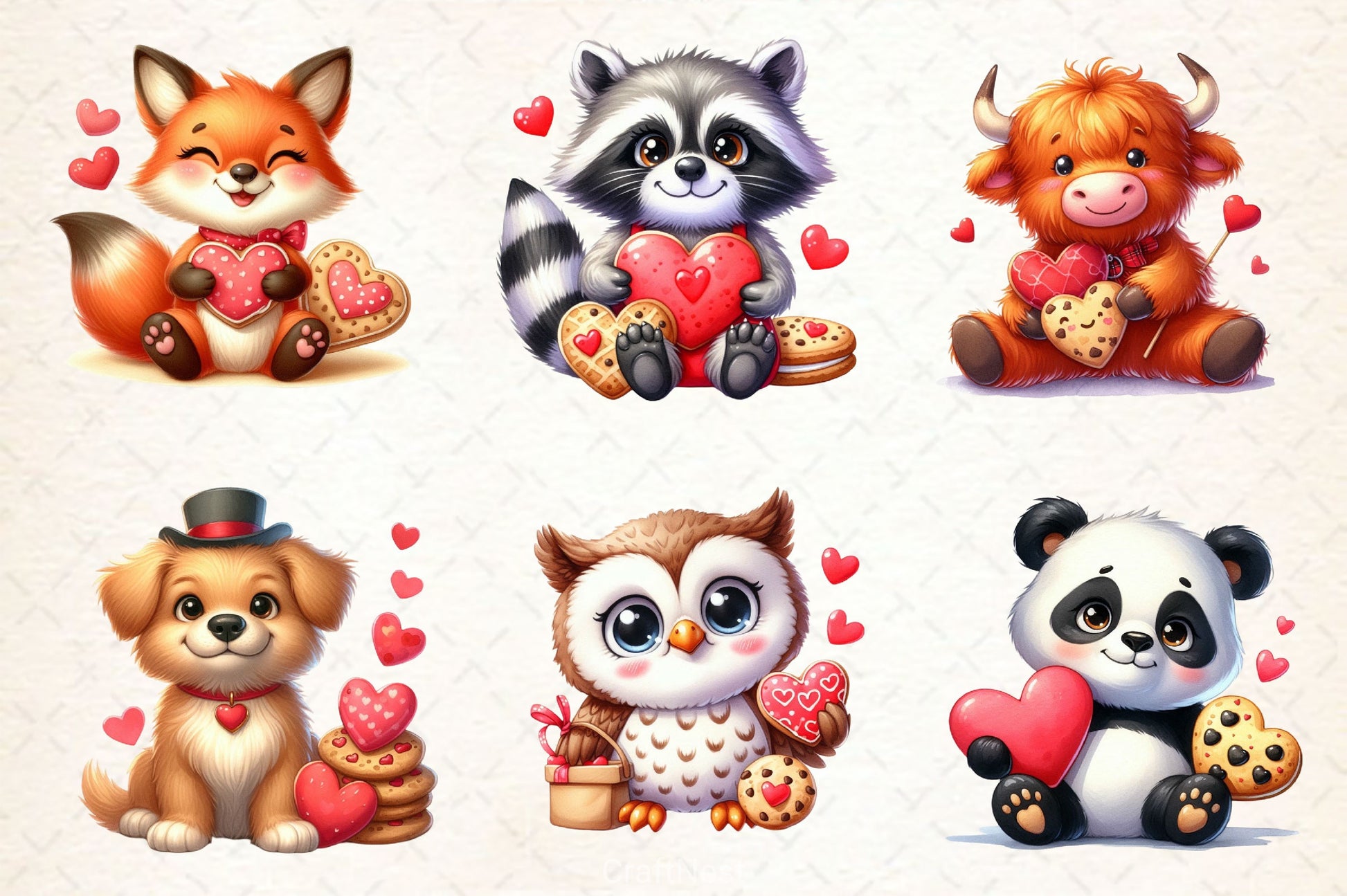 Valentine Animals Cookies Clipart Bundle - CraftNest - Digital Crafting and Art