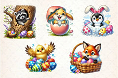 Peeking Easter Animals Clipart Bundle - CraftNest - Digital Crafting and Art