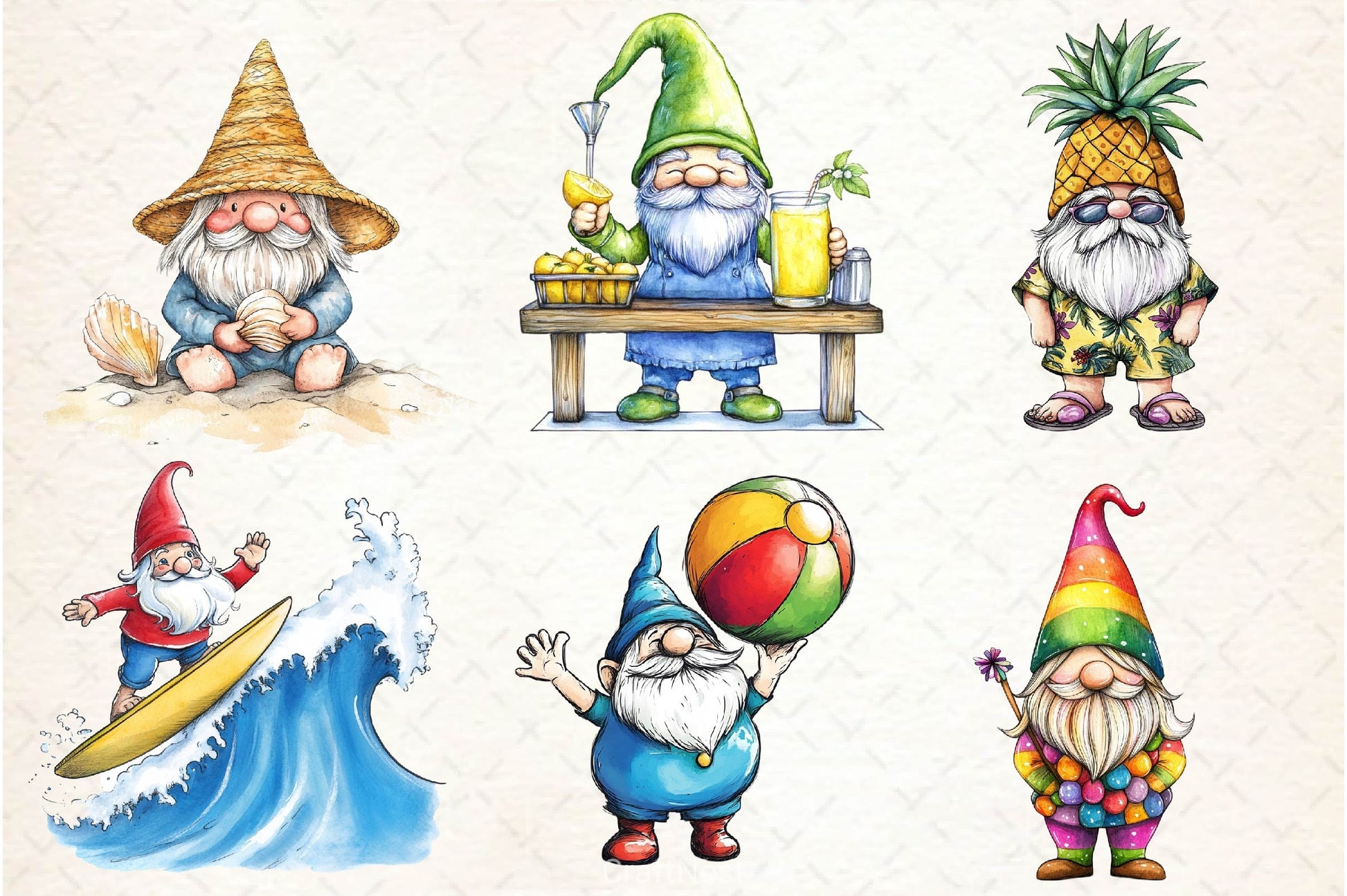 Summer Gnome Clipart Bundle 2 - CraftNest - Digital Crafting and Art