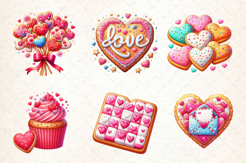Valentine Cookies Clipart Bundle 2 - CraftNest - Digital Crafting and Art