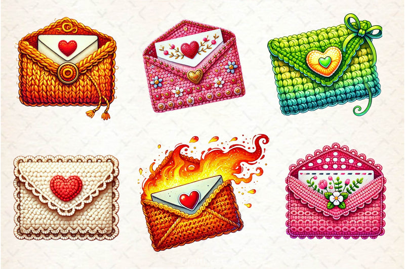 Valentine Crochet Envelopes Clipart Bundle 2 - CraftNest - Digital Crafting and Art