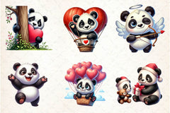 Valentine Panda Clipart Bundle 2 - CraftNest - Digital Crafting and Art