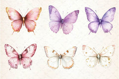 Soft Girly Butterfly Clipart Bundle - CraftNest - Digital Crafting and Art
