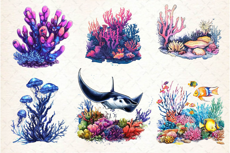 Coral Reef Clipart Bundle 2 - CraftNest - Digital Crafting and Art