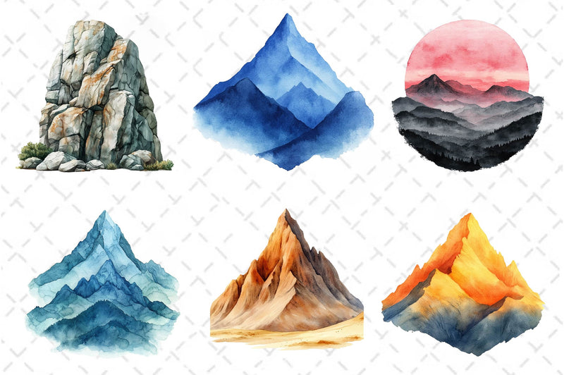 Mountain Clipart Bundle 3 - CraftNest - Digital Crafting and Art