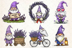 Lavender Purple Gnome Clipart Bundle 2 - CraftNest - Digital Crafting and Art