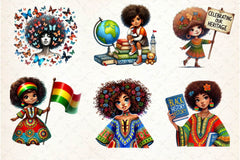Black History Month Afro Girl Clipart Bundle 2 - CraftNest - Digital Crafting and Art