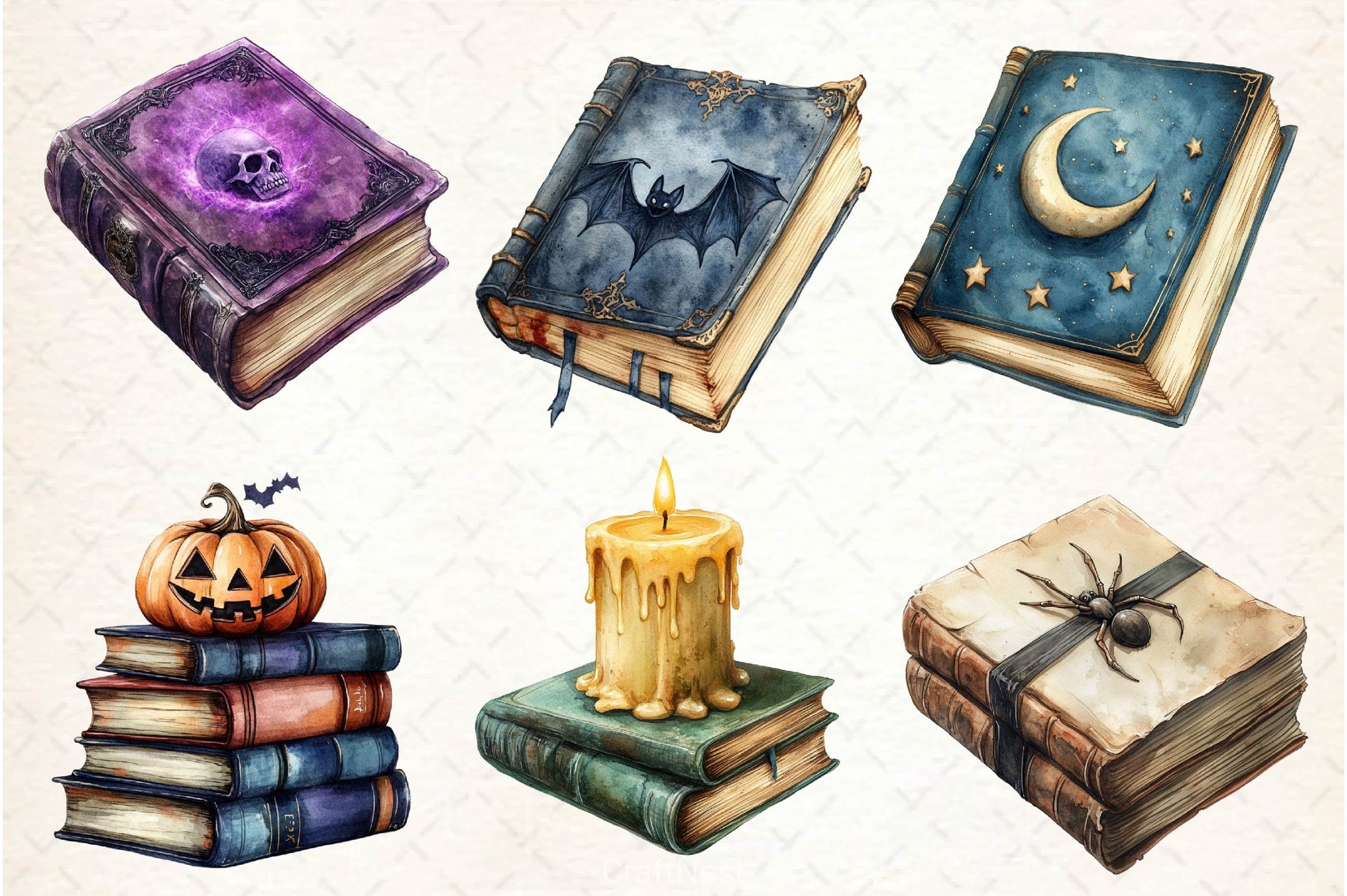 Halloween Books Clipart Bundle 3 - CraftNest - Digital Crafting and Art