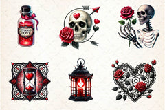 Gothic Valentine Clipart Bundle 4 - CraftNest - Digital Crafting and Art