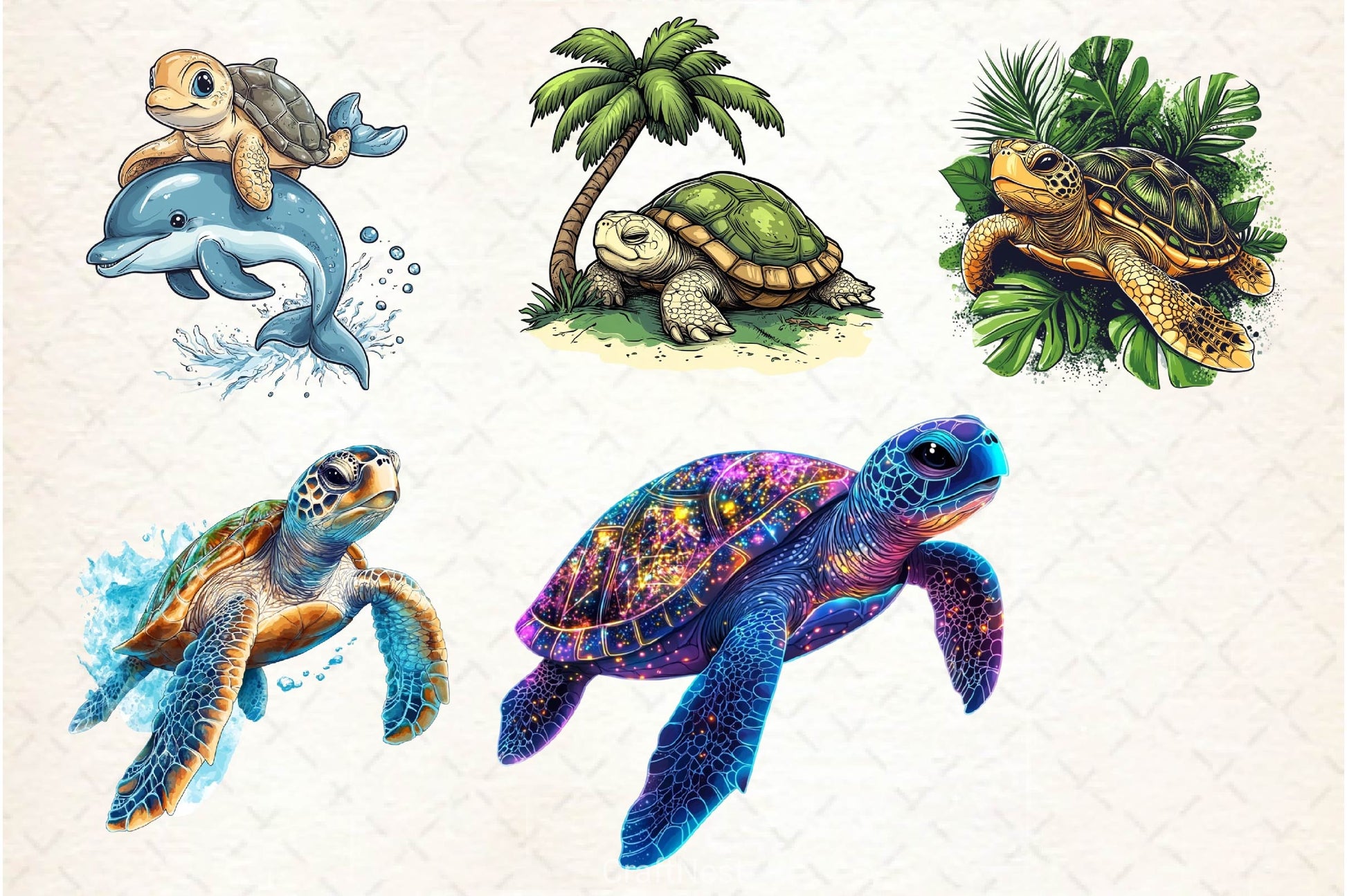 Summer Turtle Clipart Bundle 2 - CraftNest - Digital Crafting and Art