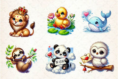 Valentine Baby Animals Clipart Bundle - CraftNest - Digital Crafting and Art