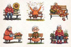 Gardening Grandma With Flowers Clipart Bundle 2 - CraftNest - Digital Crafting and Art