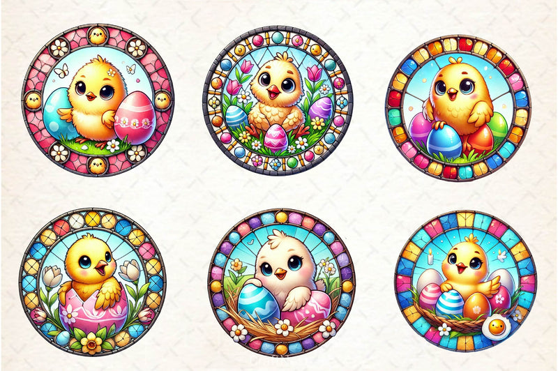 Easter Stained Glass Chick Clipart Bundle - CraftNest - Digital Crafting and Art