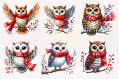 Christmas Owl Clipart Bundle 4 - CraftNest - Digital Crafting and Art
