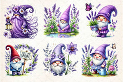 Lavender Purple Gnome Clipart Bundle 4 - CraftNest - Digital Crafting and Art