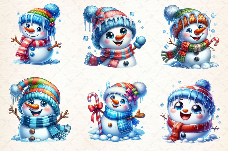Christmas Icing Snowman Clipart Bundle - CraftNest - Digital Crafting and Art