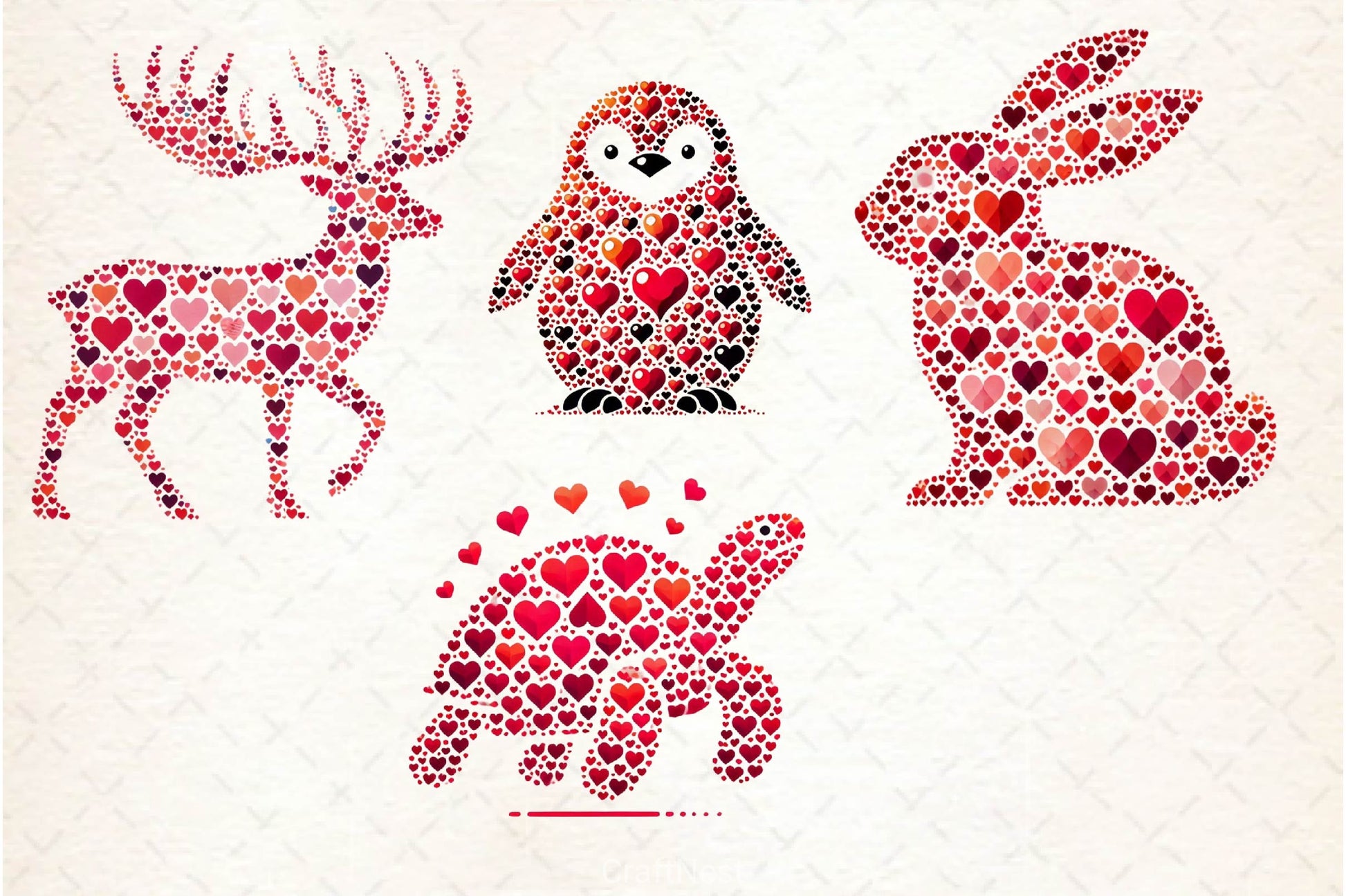 Valentines Day Animals Heart Clipart Bundle - CraftNest - Digital Crafting and Art