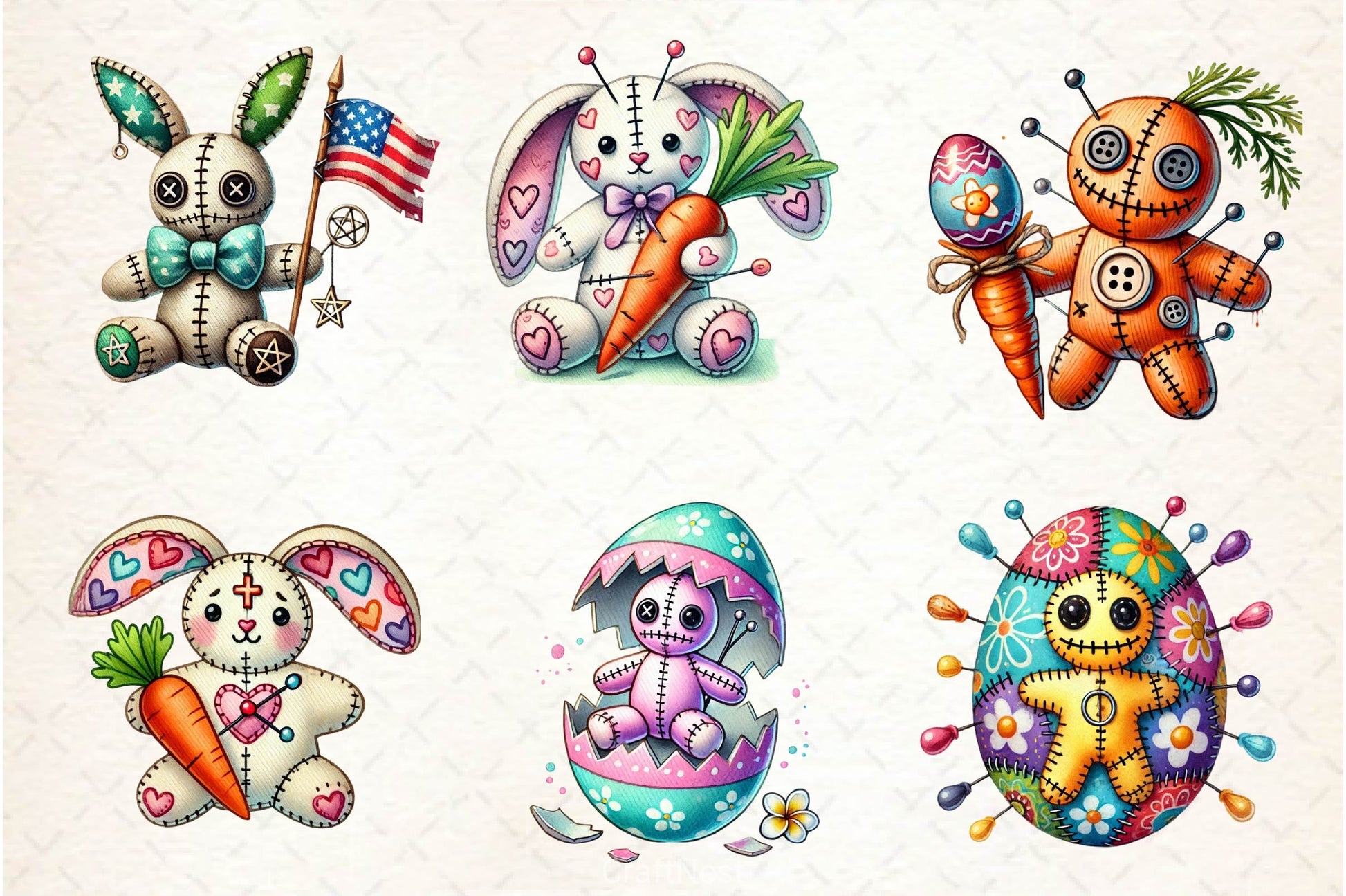 Cute Easter Voodoo Doll Clipart Bundle 2 - CraftNest - Digital Crafting and Art