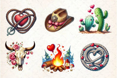 Retro Howdy Western Valentines Day Clipart Bundle 3 - CraftNest - Digital Crafting and Art