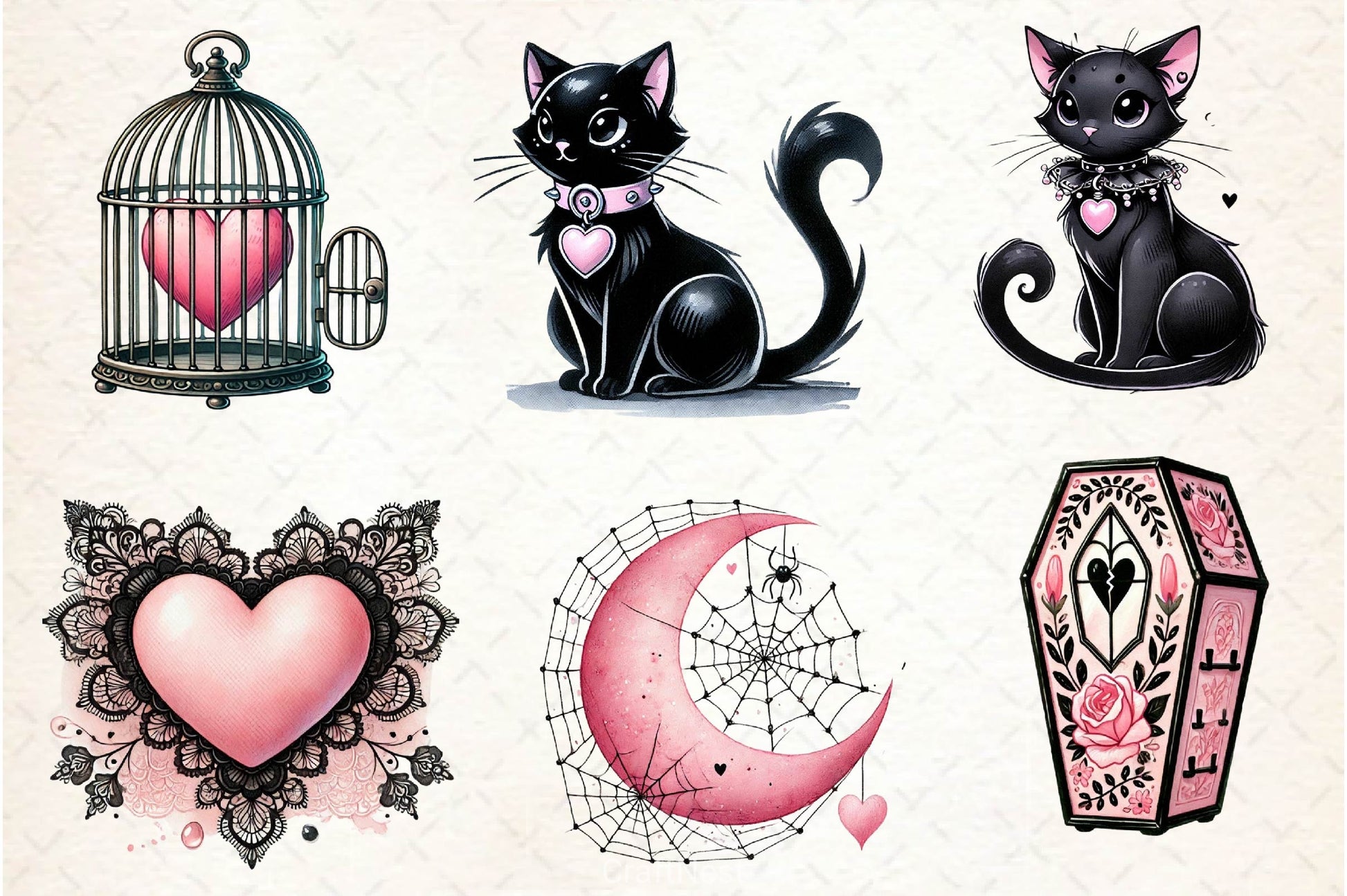 Love Gothic Valentine Clipart Bundle - CraftNest - Digital Crafting and Art