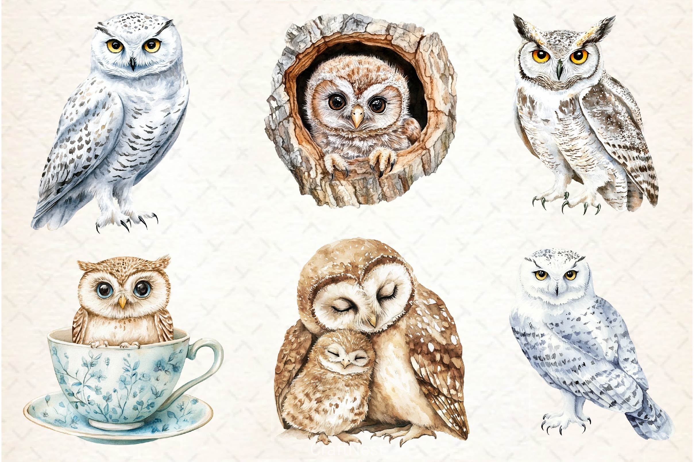 Owl Owlet Clipart Bundle 2 - CraftNest - Digital Crafting and Art