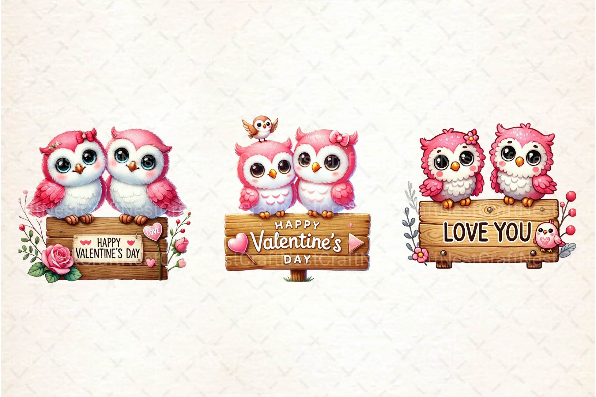 Valentine Couple Owl Clipart Bundle - CraftNest - Digital Crafting and Art