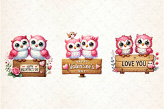 Valentine Couple Owl Clipart Bundle - CraftNest - Digital Crafting and Art