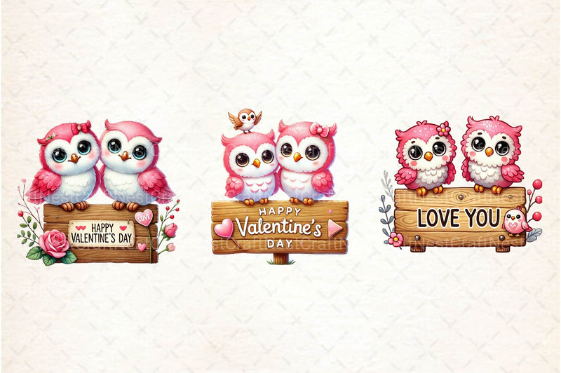 Valentine Couple Owl Clipart Bundle - CraftNest - Digital Crafting and Art