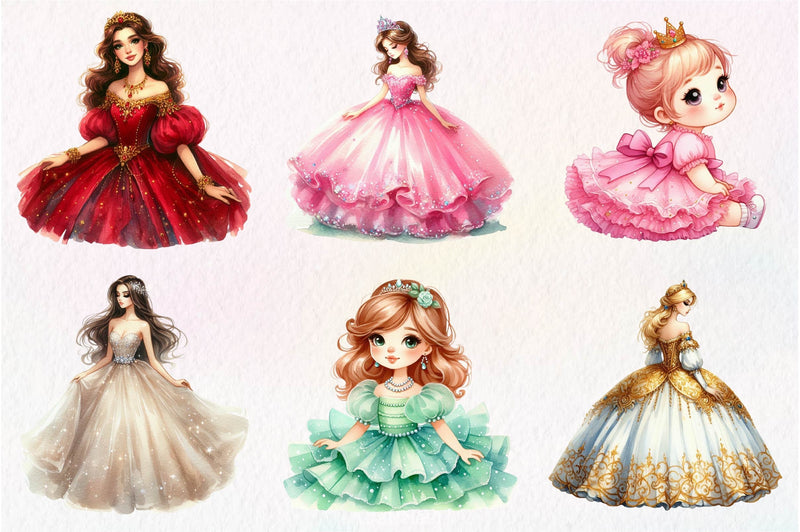 Cute Princess Clipart Bundle - CraftNest - Digital Crafting and Art