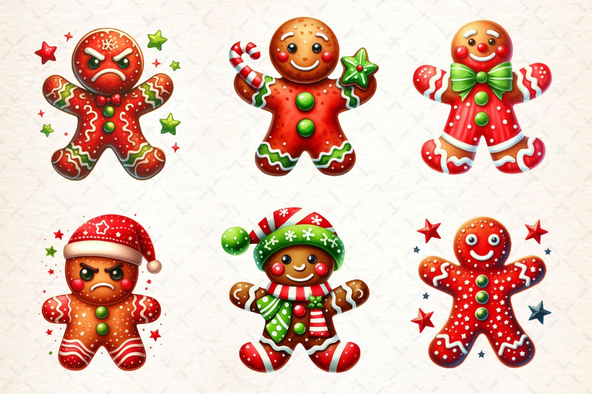 Funny Gingerbread Man Clipart Bundle - CraftNest - Digital Crafting and Art