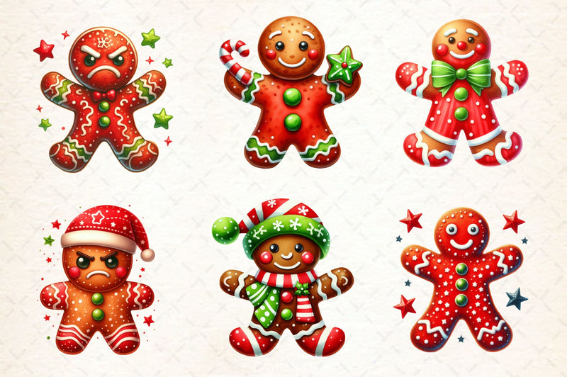 Funny Gingerbread Man Clipart Bundle - CraftNest - Digital Crafting and Art