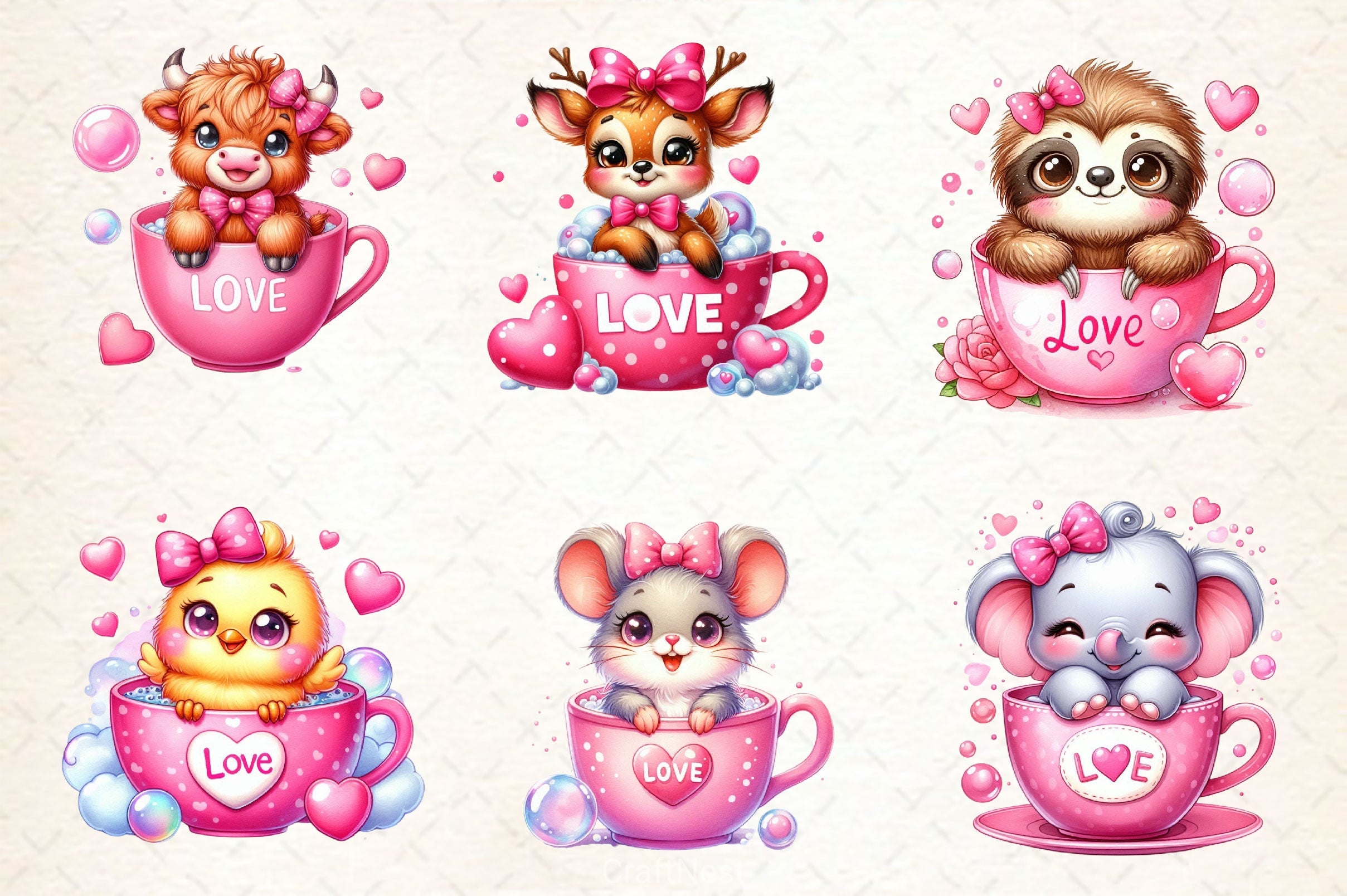 Valentines Day Animals Clipart Bundle - CraftNest - Digital Crafting and Art