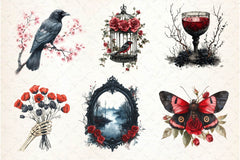 Gothic Spring Clipart Bundle 3 - CraftNest - Digital Crafting and Art