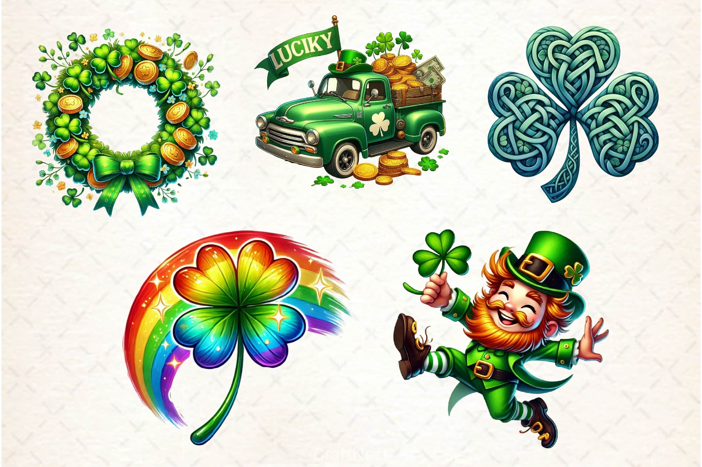 St Patricks Day Clipart Bundle 9 - CraftNest - Digital Crafting and Art