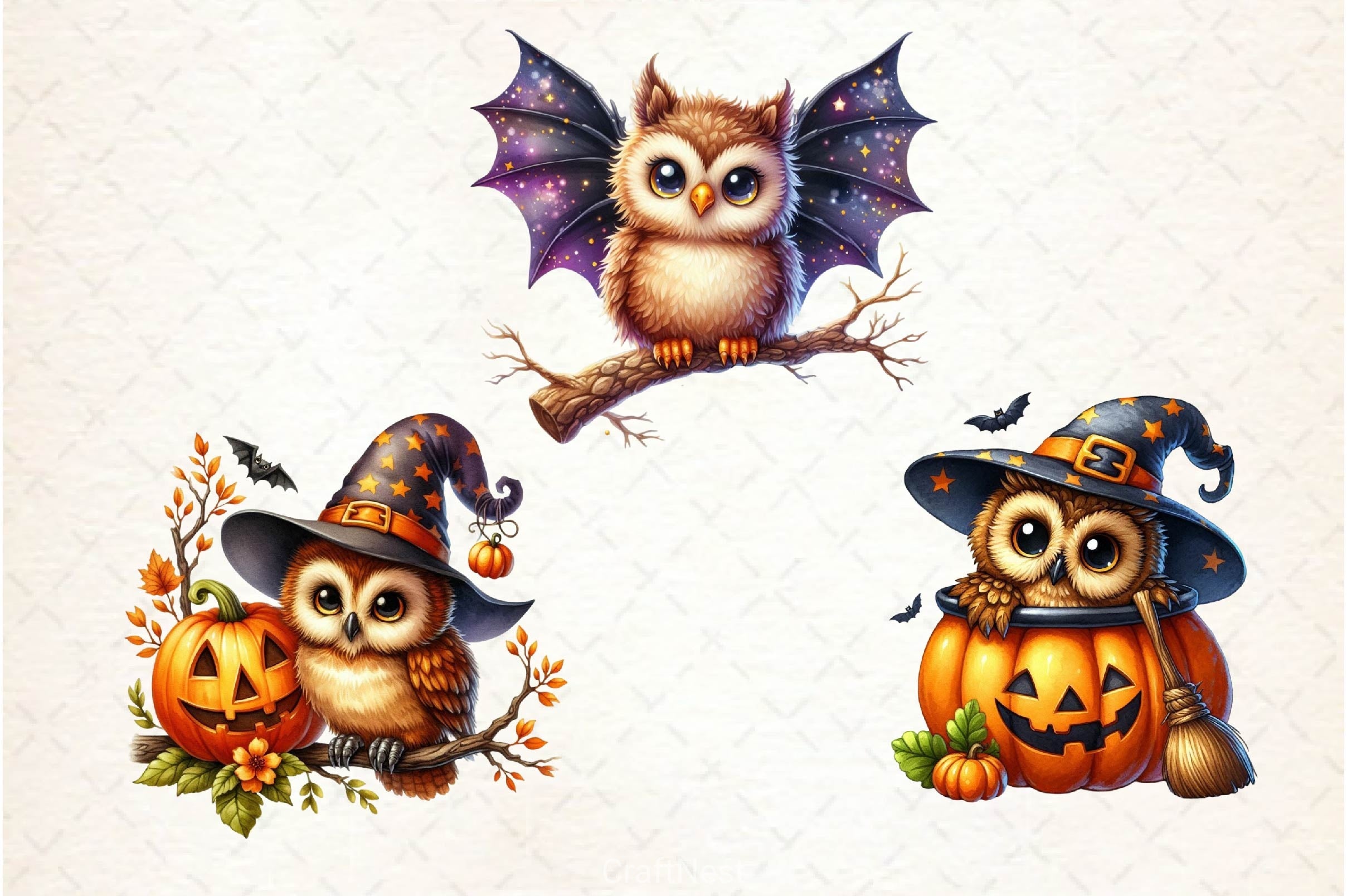 Halloween Owl Clipart Bundle 6 - CraftNest - Digital Crafting and Art