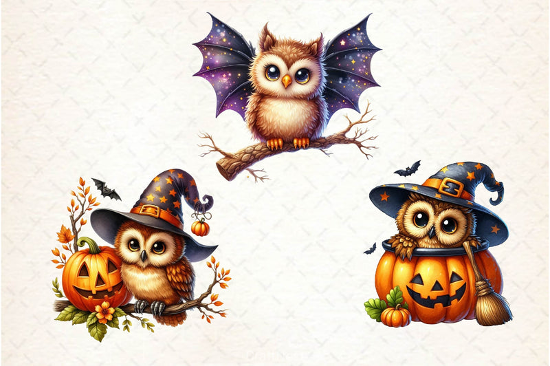 Halloween Owl Clipart Bundle 6 - CraftNest - Digital Crafting and Art