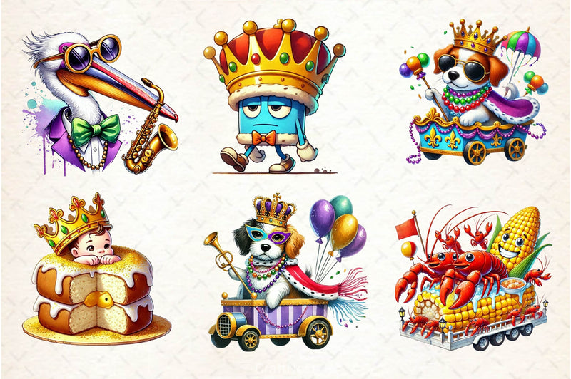 Funny Mardi Gras Clipart Bundle 2 - CraftNest - Digital Crafting and Art
