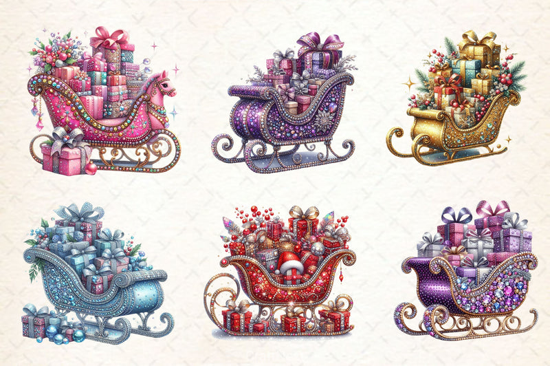 Sleigh Sparkling Xmas Clipart Bundle - CraftNest - Digital Crafting and Art