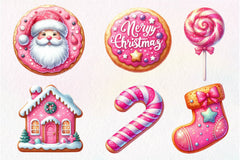 Pink Christmas Cookie Clipart Bundle - CraftNest - Digital Crafting and Art
