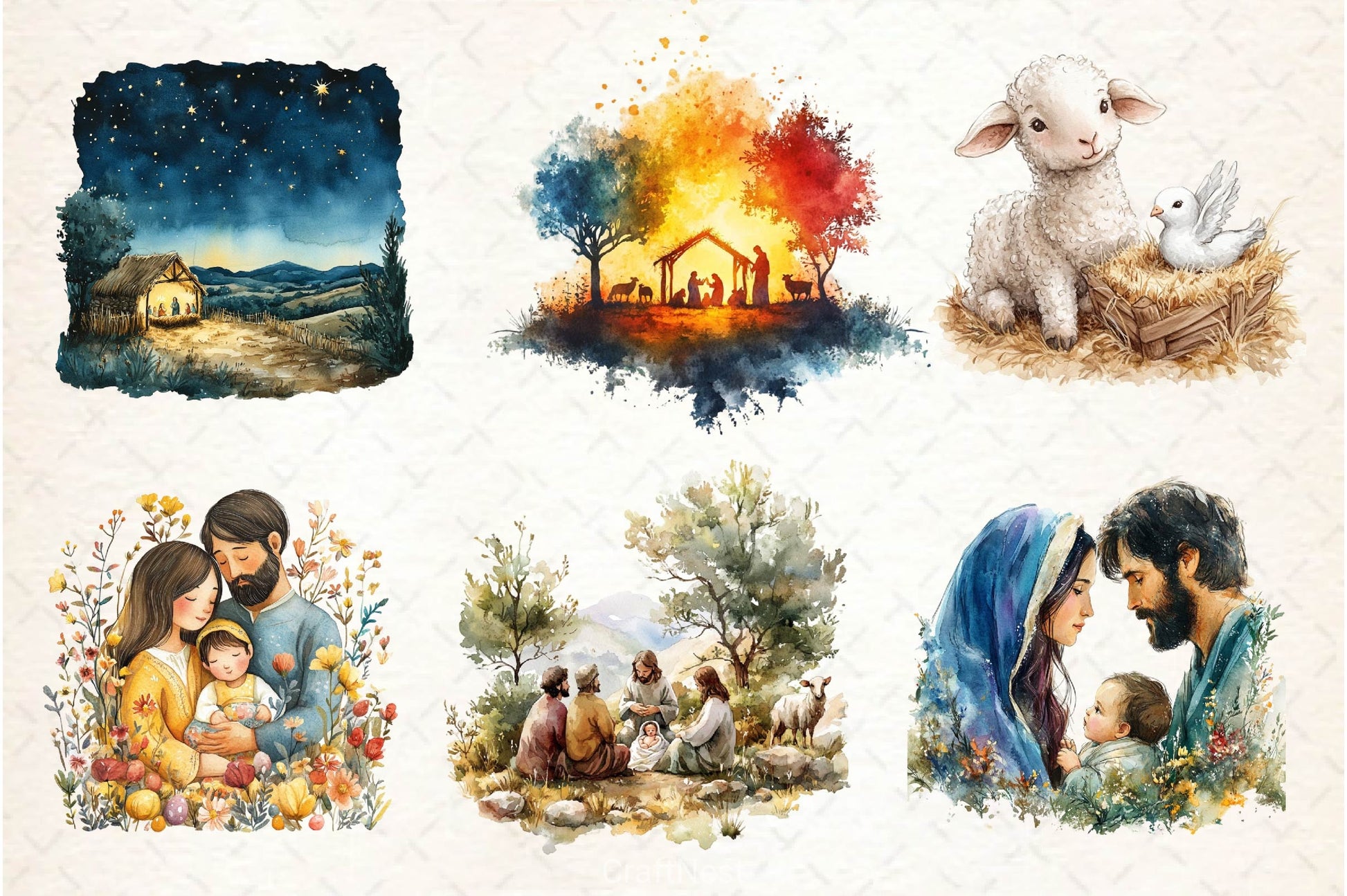 Easter Nativity Scene Clipart Bundle 2 - CraftNest - Digital Crafting and Art