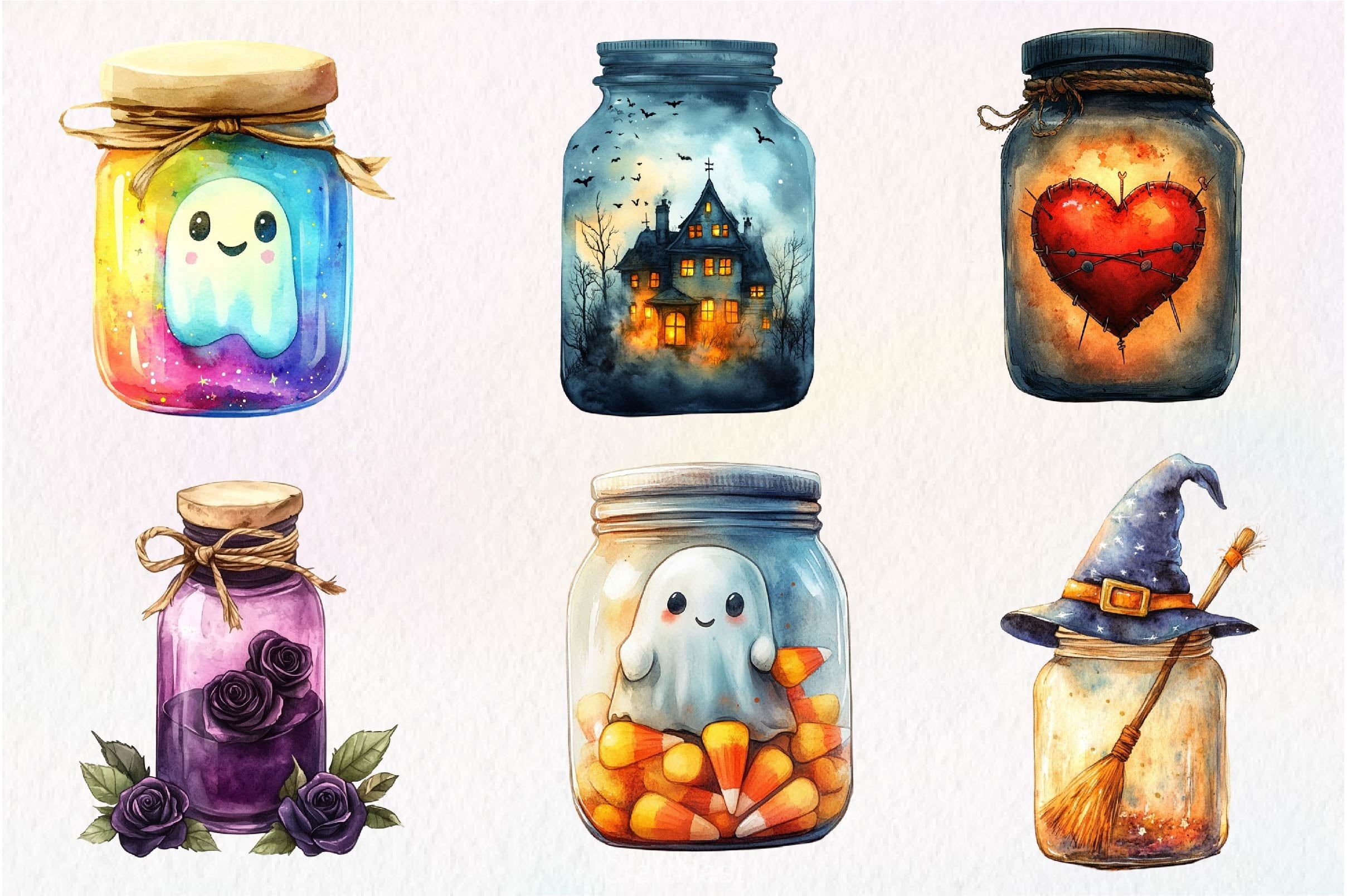 Halloween Mason Jar Clipart Bundle - CraftNest - Digital Crafting and Art