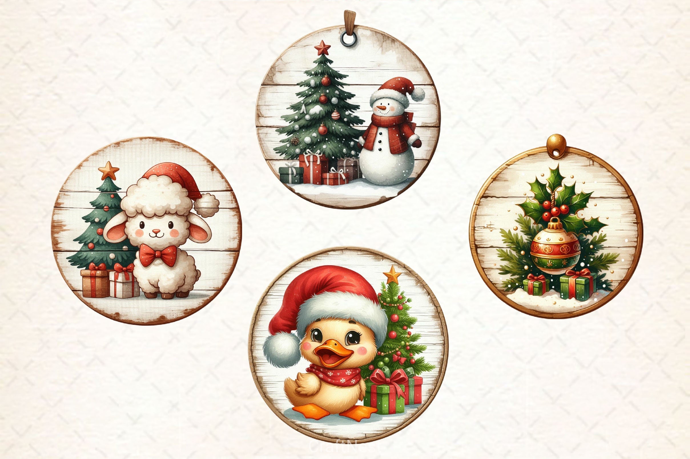 Vintage Christmas Ornaments Clipart Bundle 2 - CraftNest - Digital Crafting and Art
