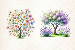 Pastel Spring Trees Clipart Bundle 5 - CraftNest - Digital Crafting and Art