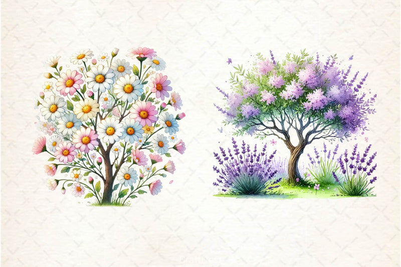 Pastel Spring Trees Clipart Bundle 5 - CraftNest - Digital Crafting and Art